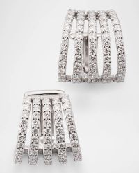 Diamond Huggie Earrings in 18K White Gold