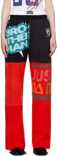 Marine Serre Red & Black Regenerated Graphic Lounge Pants