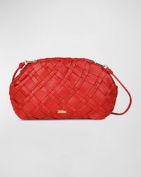 Aya Frame Woven Leather Clutch Bag