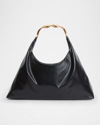 Twist Leather Hobo Bag