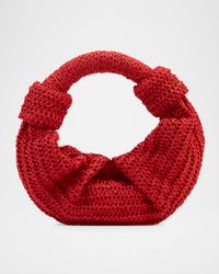 Lopsy Knot Straw Top-Handle Bag