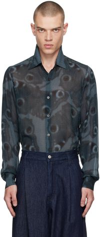 Dries Van Noten Navy Tight Fit Shirt