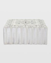 Beaded Velvet Square Ottoman