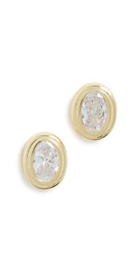 SHASHI Reagan Studs Gold/Diamond One Size