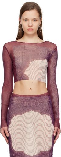 Jean Paul Gaultier Purple & Burgundy 'The Cartouche' Long Sleeve T-Shirt