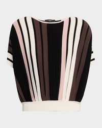 Pegola Pleated Striped Knit Shirt