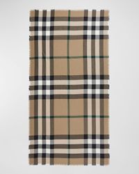 Men's Cashmere Half Mega Check Scarf