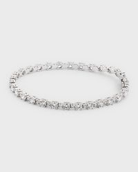 18k White Gold Round Diamond Tennis Bracelet, 7.11tcw, 7"L