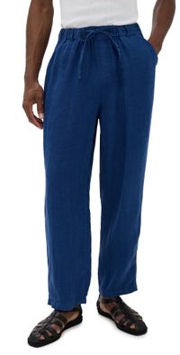 Bather Navy Linen Leisure Pants Navy S