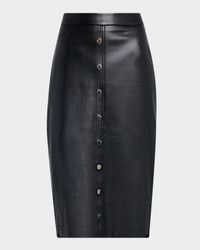 The Emberly Faux Leather Midi Skirt