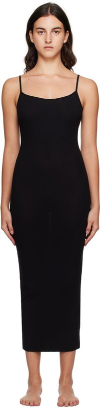 SKIMS Robe longue noire à dos ouvert - Soft Lounge