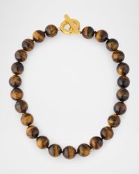 Tiger's Eye Statement Necklace with Toggle