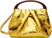 Dries Van Noten Gold Leather Top Handle Bag