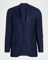 Men's Wool Plaid Single-Breasted Sport Coat