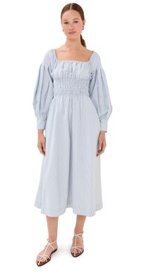 Altuzarra Josie Dress Dove Grey Banker Stripe 36