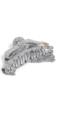 Lele Sadoughi Cable Knit Bow Claw Clip Slate Gray One Size