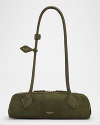 Le Teckel Small Shoulder Bag in Suede and Leather