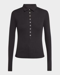 The Essential Ribbed Button Polo Top