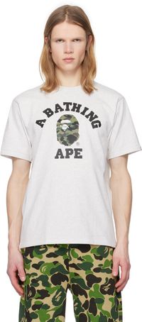 BAPE Gray 1st Camo College T-shirt