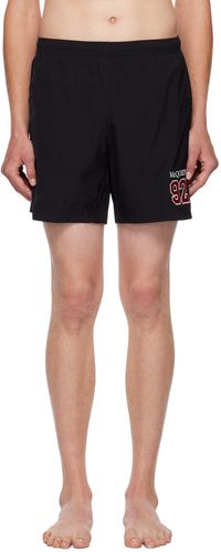 McQueen Black Embroidered Swim Shorts