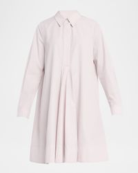 Cotton Twill A-Line Shirtdress