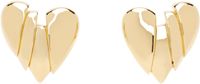 Amina Muaddi Gold Heartbreaker Earrings