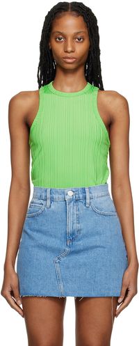 FRAME Green Racer Back Tank Top