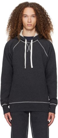 Sunspel Gray Raglan Hoodie