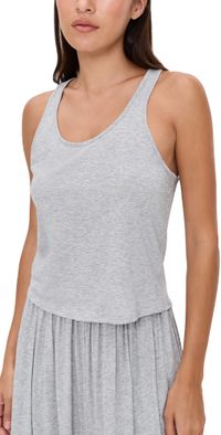 Lunya Pima Curved Hem Tank Storm Grey Heather XS
