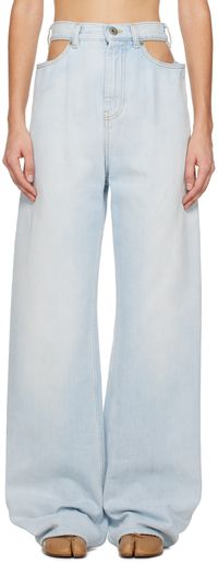 Maison Margiela Jean bleu à effet décortiqué