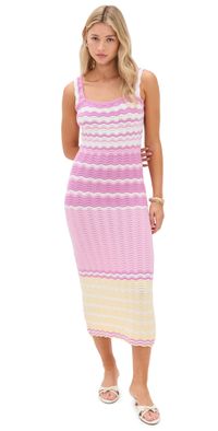 English Factory Crochet Sleeveless Midi Dress Multi L