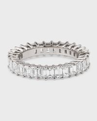 Platinum Emerald-Cut FG/VS Diamond Eternity Band, Size 6.5, 3.3tcw