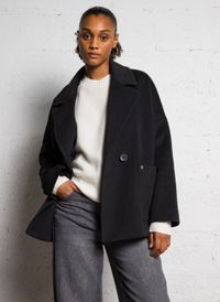 Please - Caban ample col tailleur - Taille M - Noir