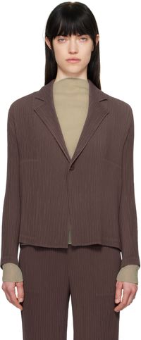ISSEY MIYAKE Brown February Hatching Pleats Blazer
