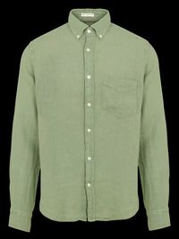 Gant - Chemise droite col classique en lin - Taille XL - Vert