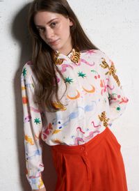 La Petite Etoile - Chemise droite boutonnée à motifs - Taille 3 - Multicolore