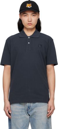 Maison Kitsuné Navy Bold Fox Head Patch Comfort Polo