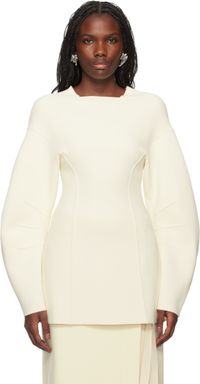 Jil Sander Pull à manches longues blanc cassé