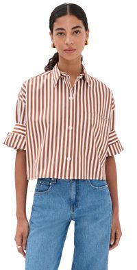 TWP Next Ex Buttondown Shirt Ivory/Cognac M/L