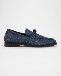 Astaire Denim Boucle Knot Loafers