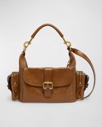 Camera Bag Large in Natural Shiny Calfskin
