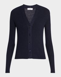 Button-Down Rib Knit Cardigan