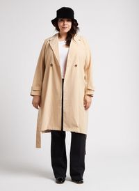 Evoked - Trench-coat droit ceinturé - Taille 50 - Marron