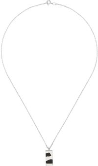 Ellie Mercer Silver & Black Two Piece Cuboid Pendant Necklace