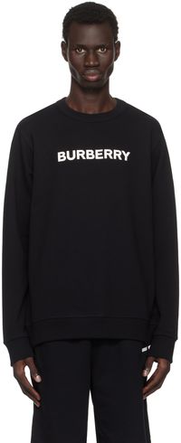 Burberry Pull molletonné noir en coton à logo