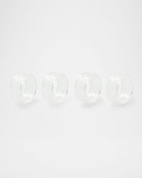 Clear Check Napkin Ring Set of 4