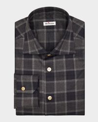 Men's Cotton Windowpane Check Button-Down Shirt