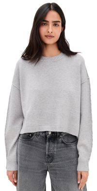 Good American Cozy Knit Crew Neck Melange Grey XL