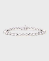 18K White Gold Round Diamond Tennis Bracelet, 8.37tcw, 7"L