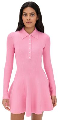 Fleur du Mal Henley Flared Corset Dress Pink Cadillac XS